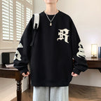 Men's Drop Shoulder Crew Neck Hoodie - Casual Pullover | Streetwear