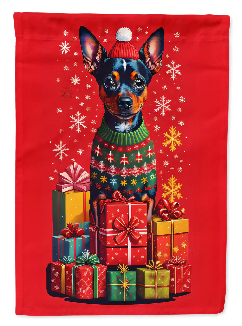 Miniature Pinscher Holiday Christmas Garden Flag