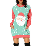 Women's Casual Printed Christmas Sweater Dress