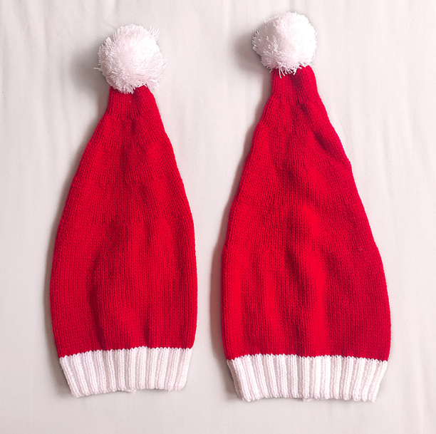 Warm Knitted Hat with Christmas Fur Ball Decor | Embroidered Cap