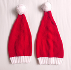 Warm Knitted Hat with Christmas Fur Ball Decor | Embroidered Cap
