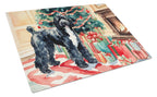 Portuguese Water Dog Cozy Christmas Glass Cutting Board