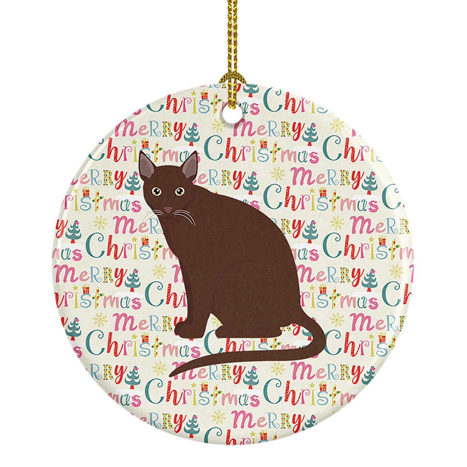 Raas Cat Christmas Ceramic Ornament