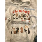 Kawaii Cat Print Hoodie Sweatshirt for Women Y2K Style