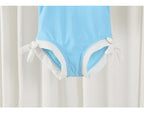 3Pcs Girls Bikini Set with Ruffle Skirt and Caps