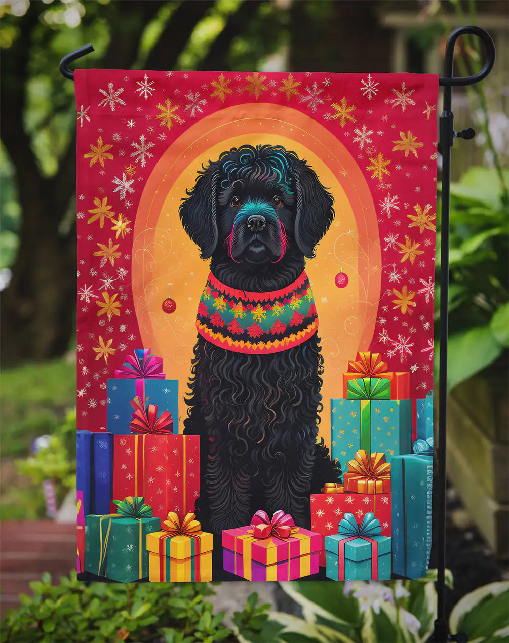 Puli Holiday Christmas Garden Flag