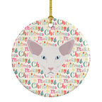 Oriental Longhair Cat Christmas Ceramic Ornament