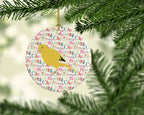 Border Canary Christmas Ceramic Ornament