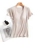 2024 Women's Summer Modal Bodysuit with Built-in Padding