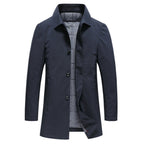 Medium Long Casual Cotton Business Windbreaker