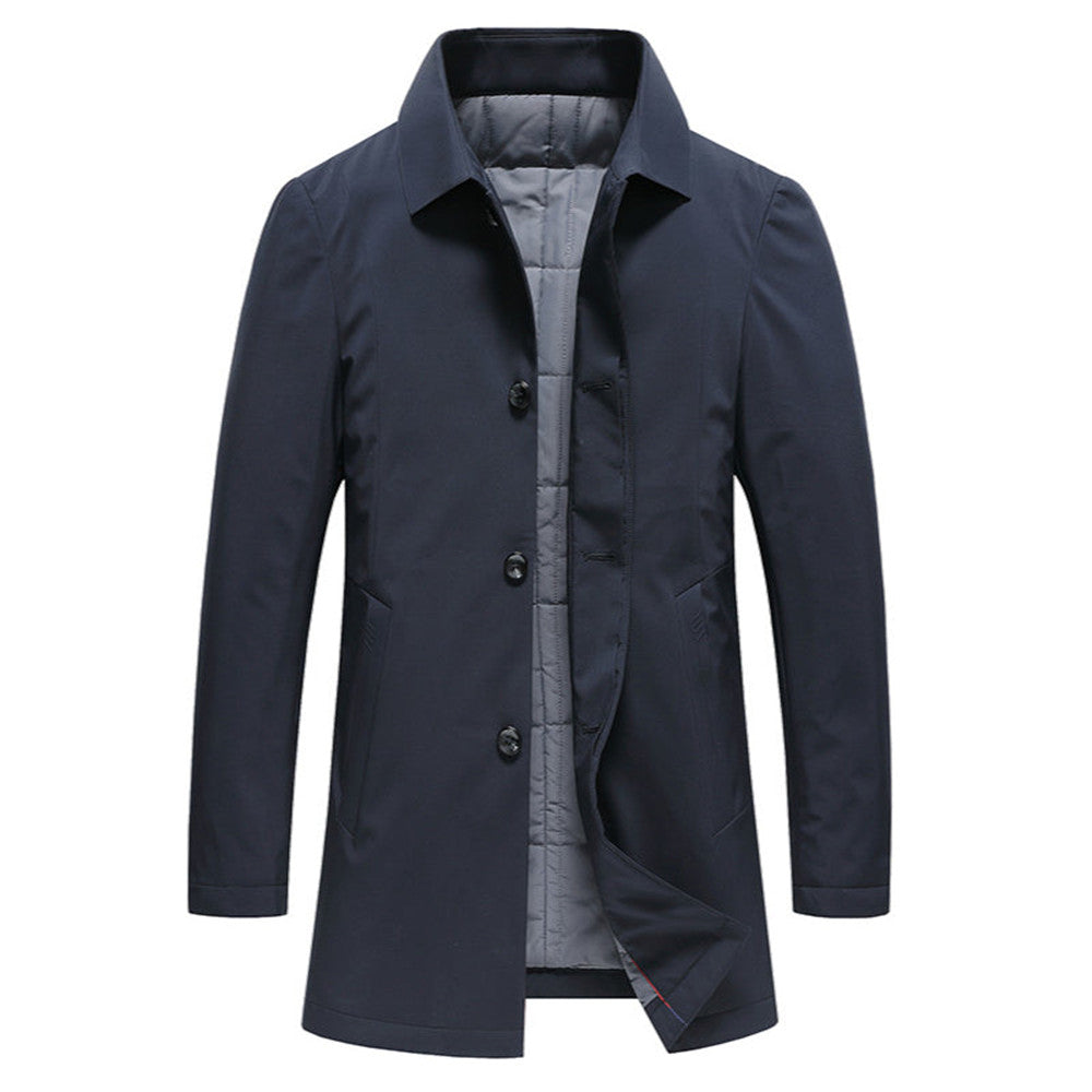 Medium Long Casual Cotton Business Windbreaker