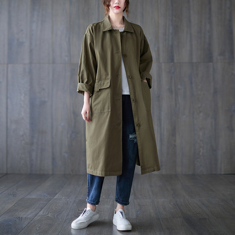 2023 Autumn Loose Single Breasted Trench Coat for Women