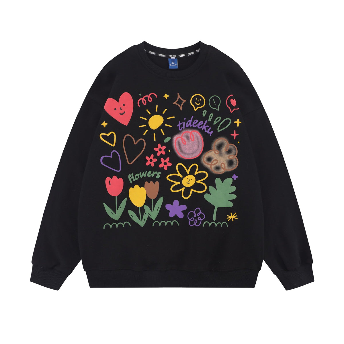 American Tide Floral Print Sweatshirt for Couples | Streetwear