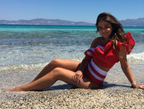 2020 New Sexy Color Block One-Shoulder Swimsuit