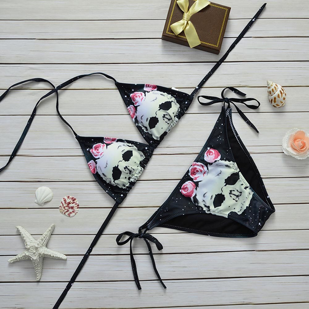 2020 Women's Skull Print Bikini - Sexy Two-Piece Swimwear