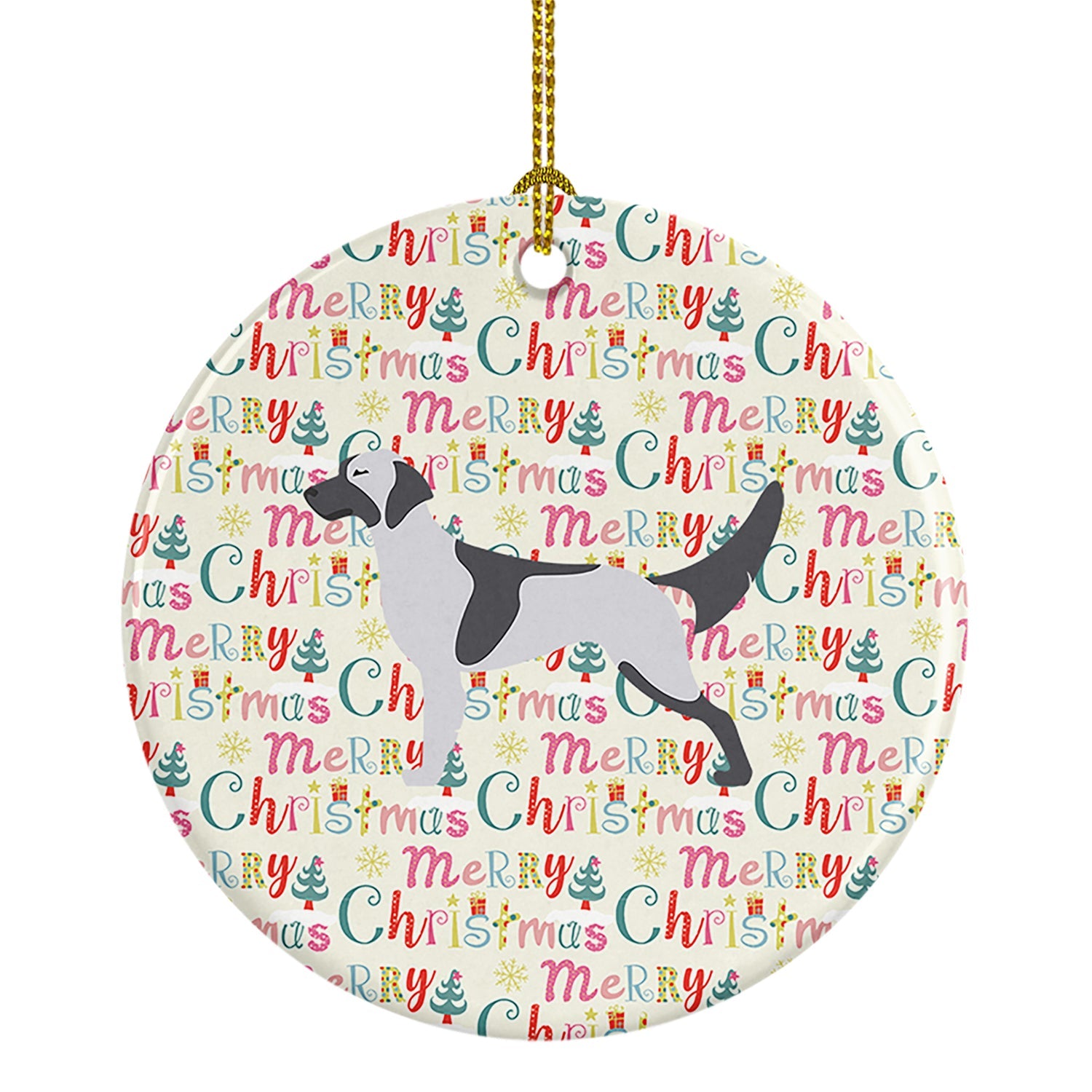 English Setter Merry Christmas Ceramic Ornament