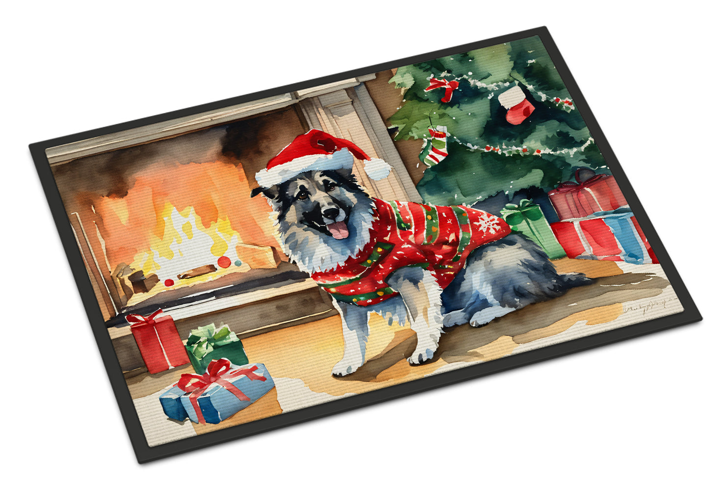 Norwegian Elkhound Cozy Christmas Doormat