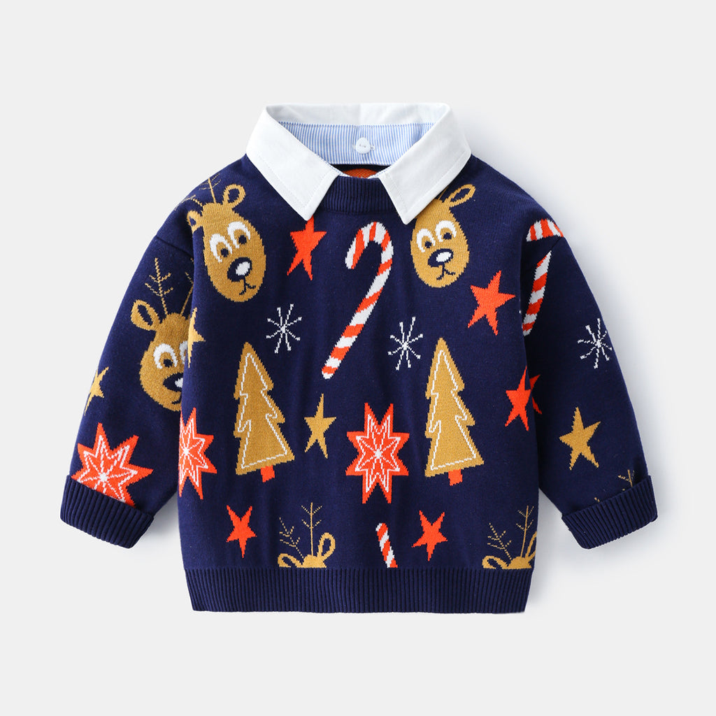 Children's Plus Velvet Padded Zipper Fashion Sweater