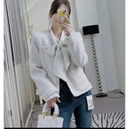 Popular Blue Fragrance Women's Tweed Jacket (Spring/Autumn)