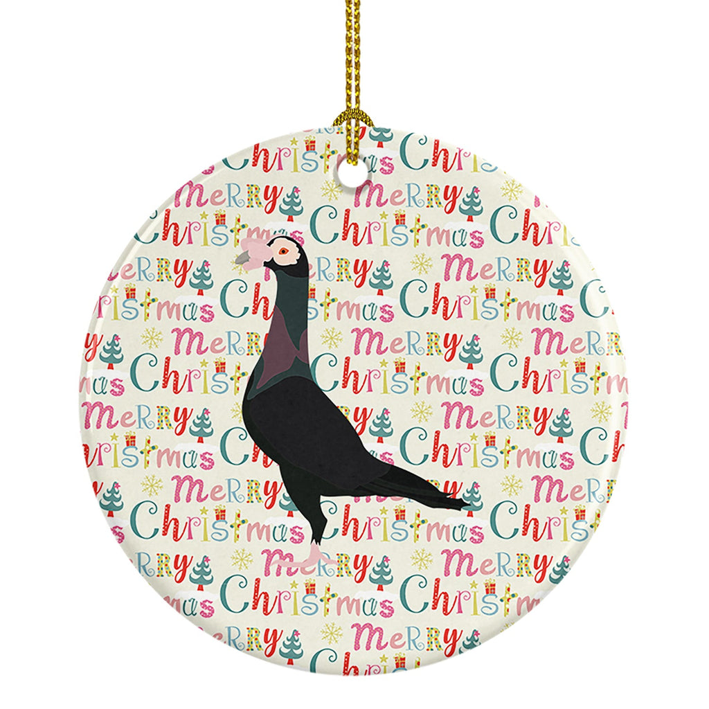 English Carrier Pigeon Christmas Ceramic Ornament