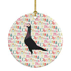 English Carrier Pigeon Christmas Ceramic Ornament