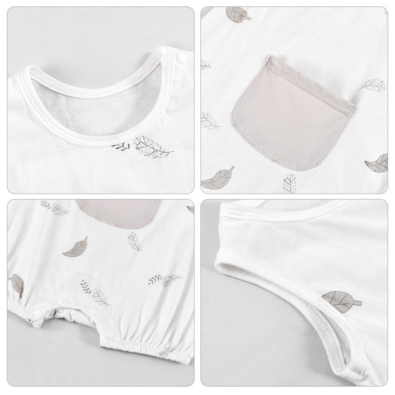 Baby Sleeveless Cotton Bodysuit with Star Design