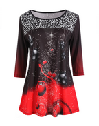Christmas Print Crew Neck T-Shirt in Fashion Style | Streetwear