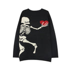 Men's Trendy Loose Round Neck Sweater in Dark Color