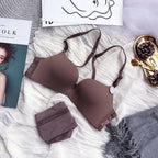 Invisible Front Closure Wireless Bra Set for Women