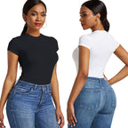 Women's Summer Short-Sleeve Stretch Bodysuit