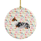Welsh Corgi Cardigan Merry Christmas Ceramic Ornament