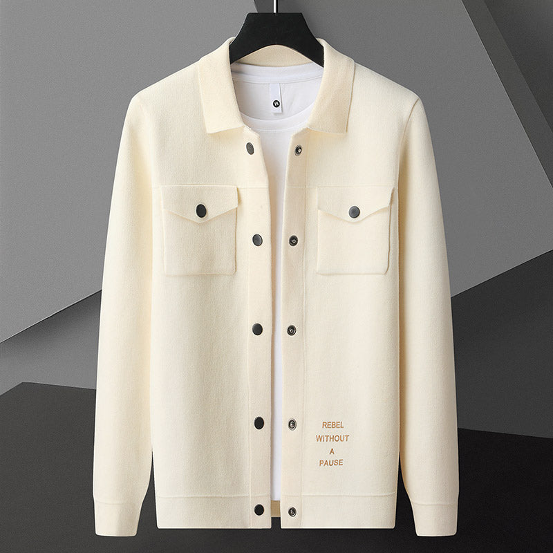 Trendy Men's Knitted Jacket - Korean Casual Cardigan