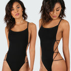 Women's Strappy Sleeveless Backless V-Neck Bodysuit