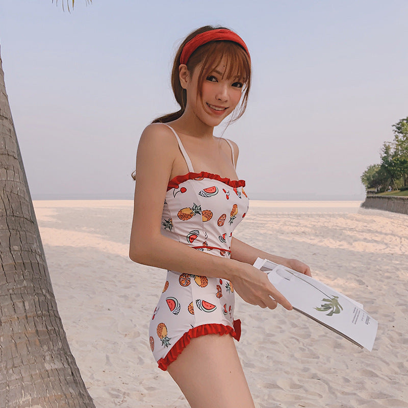 Triangle One-Piece Swimsuit for Women, Slimming Design