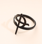 Stainless Steel Geometric Cross Couple Finger Rings