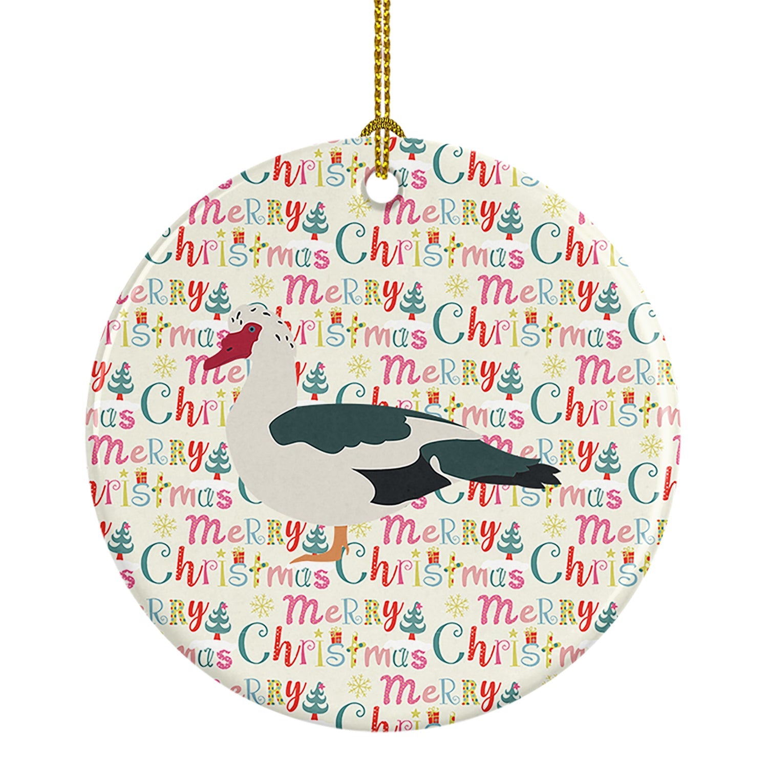 Muscovy Duck Christmas Ceramic Ornament