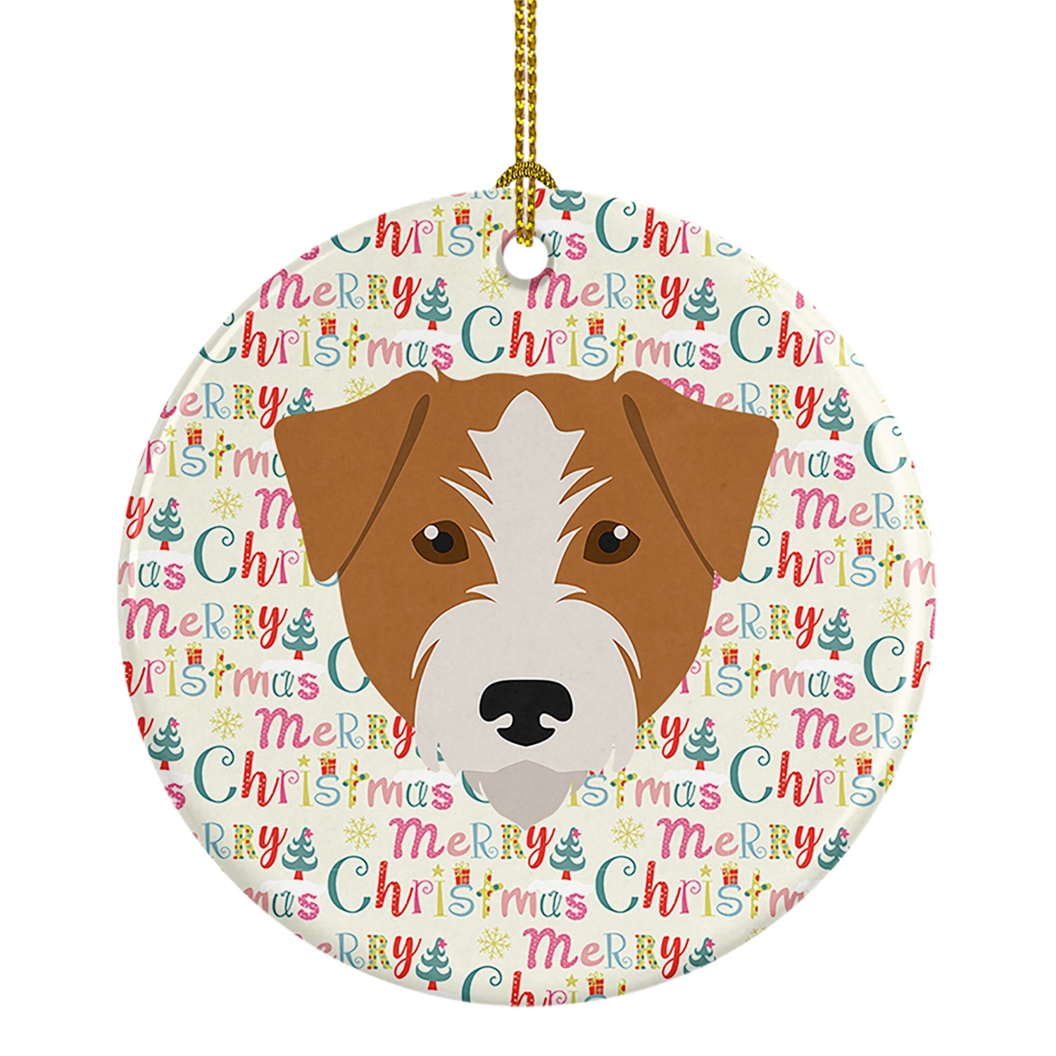 Kromfohrlander Merry Christmas Ceramic Ornament
