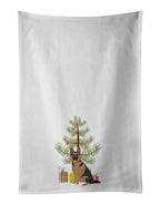 German Shepherd Red and Black Christmas Kitchen Towel Set of 2