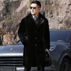 Men's Mid-Length Faux Leather Jacket (Thick Style)