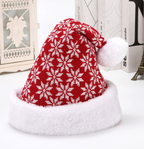 Snowflake Deer Knitted Wool Christmas Hat | Embroidered Cap