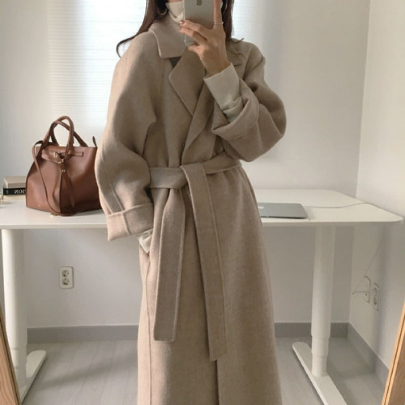 Mid-Length Women's Woolen Coat