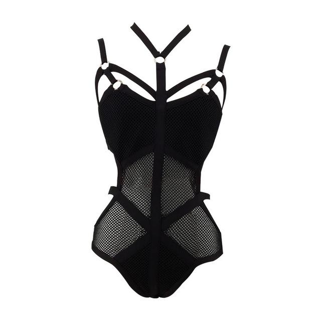 Fishnet Strappy Cutout One-Piece Monokini
