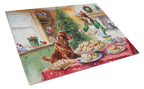 Irish Setter Christmas Cookies Glass Cutting Board