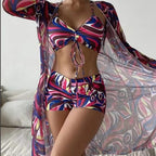 2024 Women's Three-Piece High Waist Bikini Set