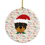 Rottweiler Merry Christmas Ceramic Ornament