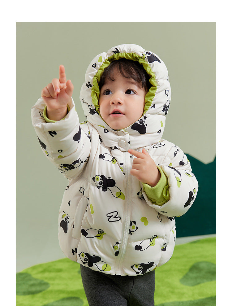 Winter Children's Down Jacket with Windproof Hood