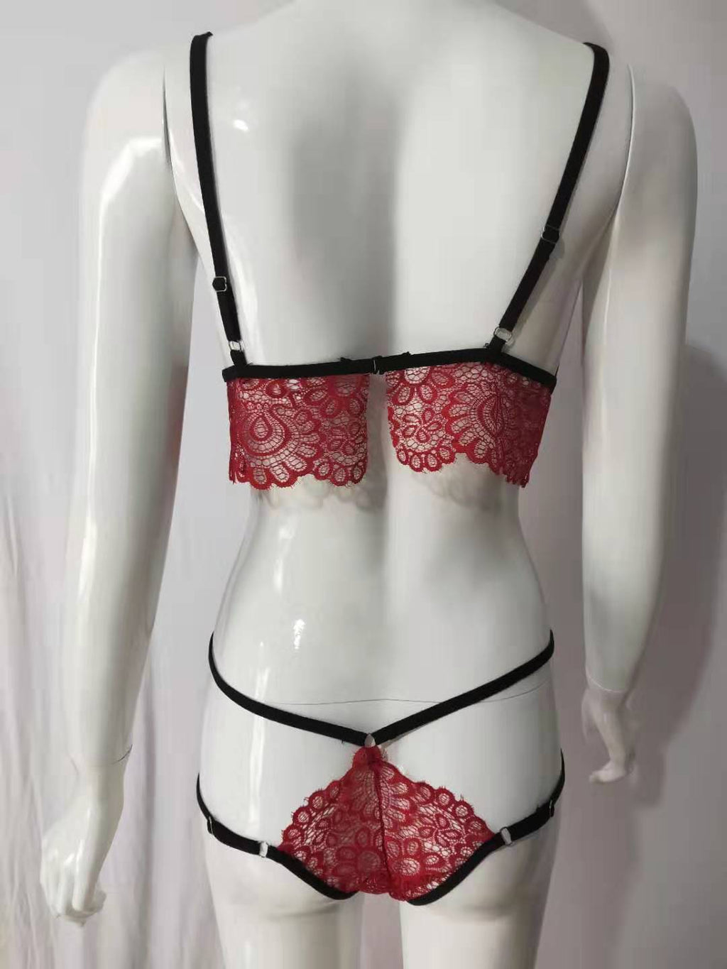 Lace Lingerie Set with Bandage and Eyelash Design