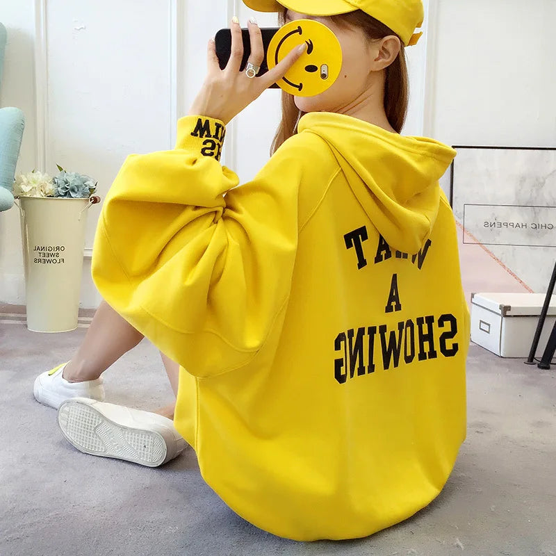 Fashionable Plus Size Women's Hooded Sweatshirt | Streetwear