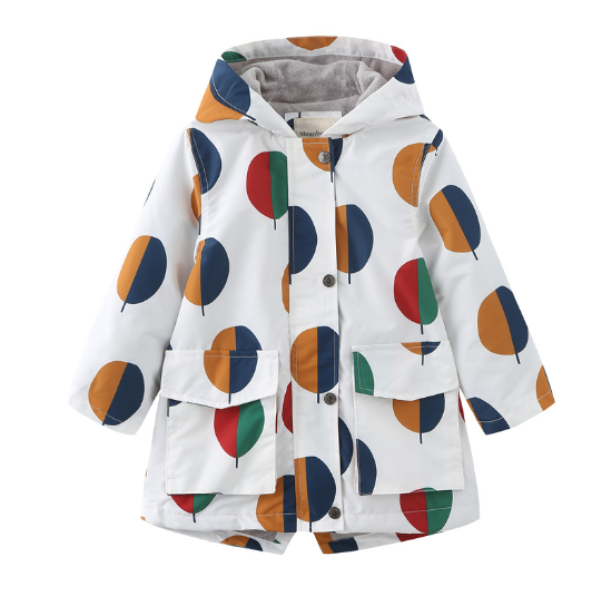 Children's Printed Parka Jacket with Hood (One Piece)