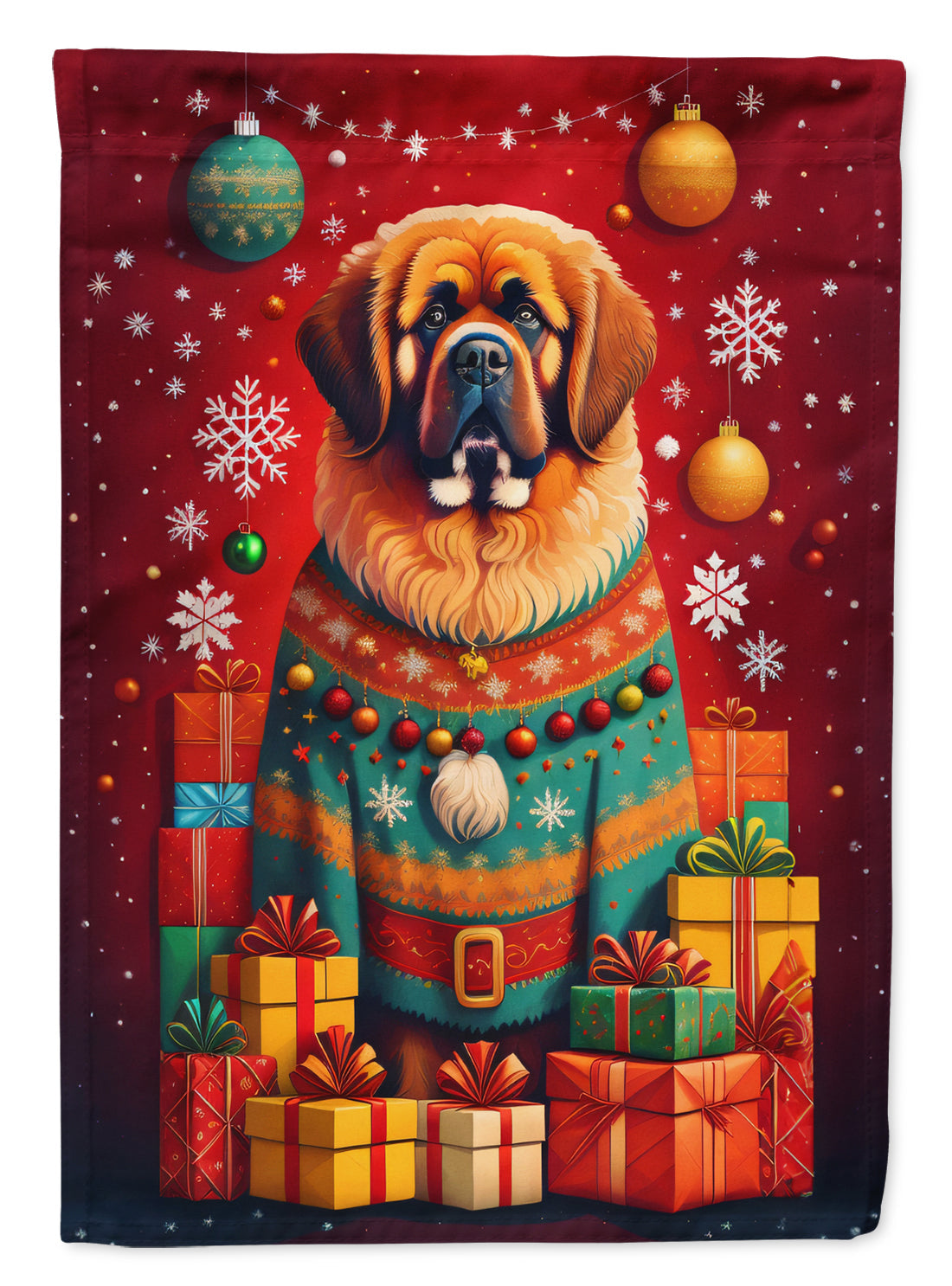 Tibetan Mastiff Holiday Christmas Garden Flag